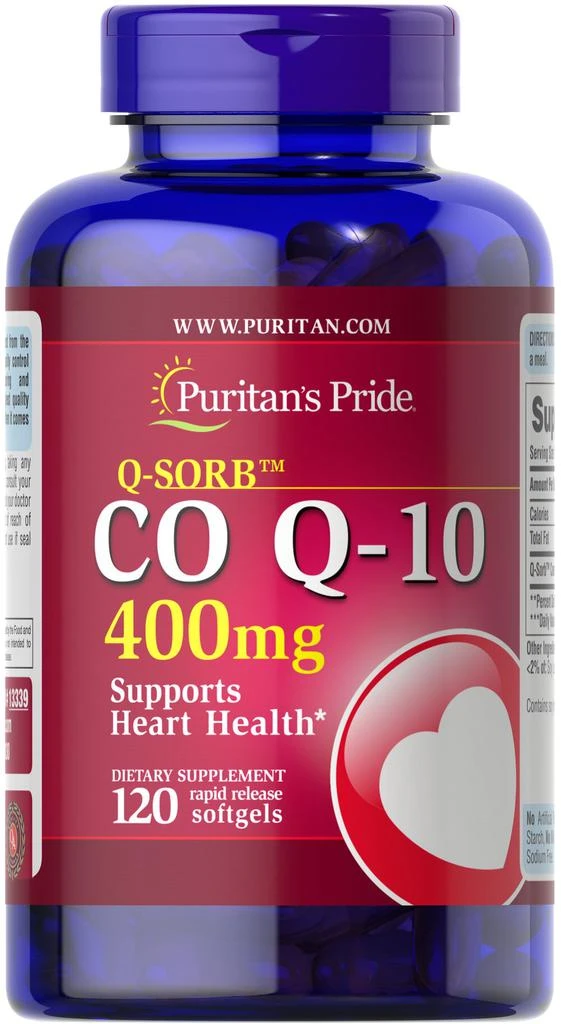 商品Puritan's Pride|辅酶Q10胶囊 心脏保健 400mg 120粒/瓶,价格¥856-¥1711,第1张图片