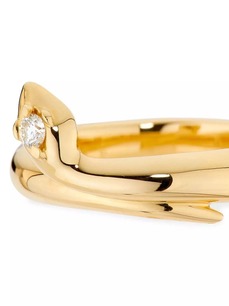 商品Foundrae|Wholeness Snake 18K Yellow Gold & 0.06 TCW Diamond Polished Bookend Band,价格¥19857,第3张图片详细描述