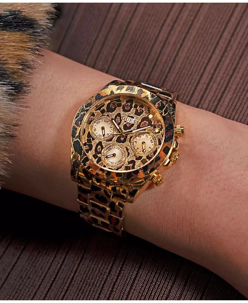 商品GUESS|Women's Multi- Function Leopard Steel Watch 38mm,价格¥1496,第5张图片详细描述