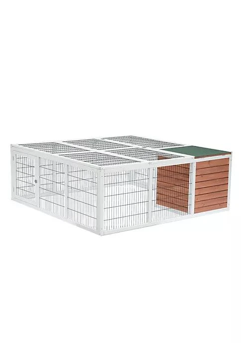 商品belk|64 Wooden Outdoor Rabbit Hutch Playpen Tortoise House Habitat With Run And Enclosed Cover,价格¥2155,第1张图片