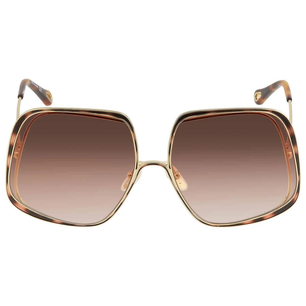 商品Chloé|Chloe Orange Gradient Oversized Ladies Sunglasses CH0035SA 003 62,价格¥1748,第2张图片详细描述