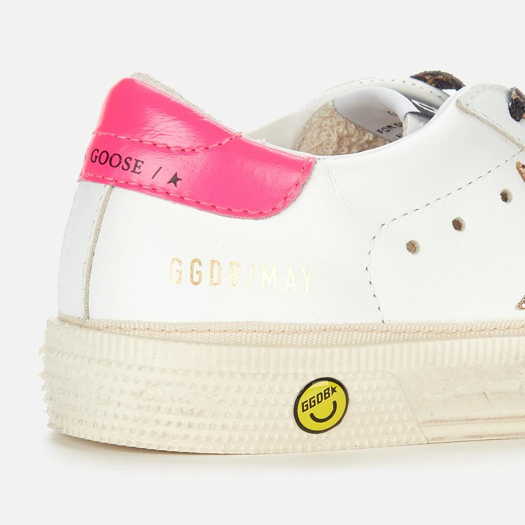 商品Golden Goose|Golden Goose Kids' May Leather Glitter Trainers - White/Peach/Pink Fluo,价格¥985,第4张图片详细描述