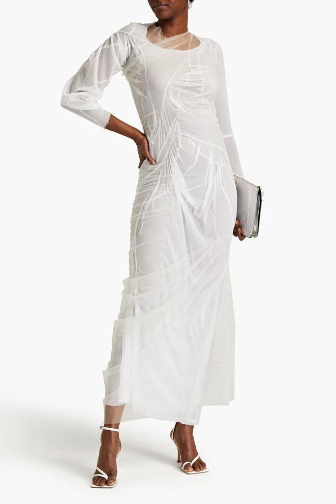 商品MAISON MARGIELA|Asymmetric gathered stretch-tulle maxi dress,价格¥6678,第2张图片详细描述