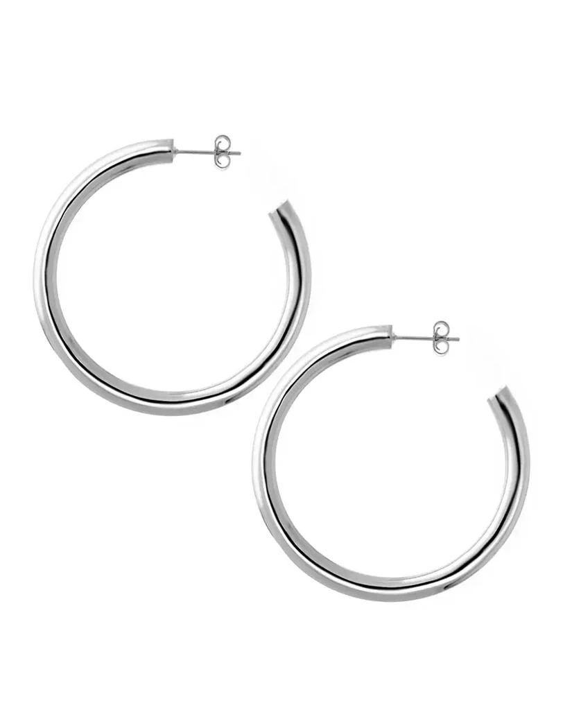 商品Essentials|Medium Tube C Hoop Earring in 18K Gold Plate or Silver Plate,价格¥76,第1张图片