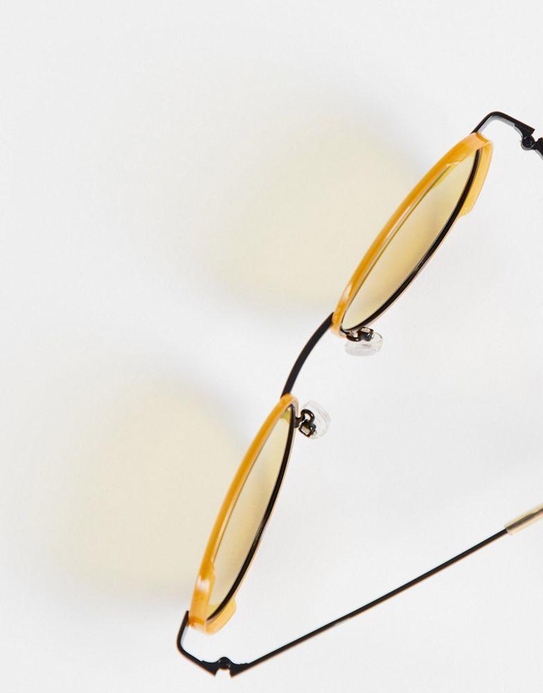 Polaroid round sunglasses in yellow商品第3张图片规格展示
