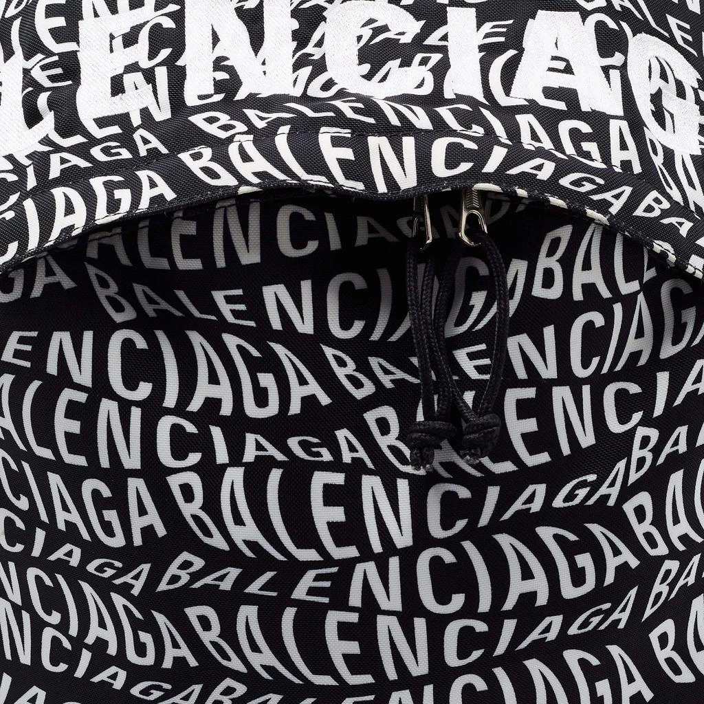 商品[二手商品] Balenciaga|Balenciaga Black/White All Over Logo Print Nylon Backpack,价格¥4452,第5张图片详细描述