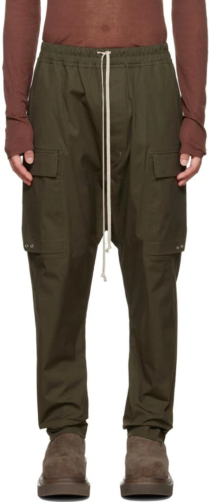 商品Rick Owens|Khaki Drawstring Cargo Pants,价格¥2488,第1张图片