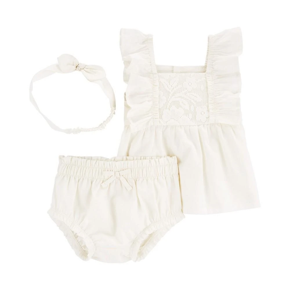 商品Carter's|Baby Girls 3 Piece Lace Diaper Cover Set,价格¥87,第1张图片