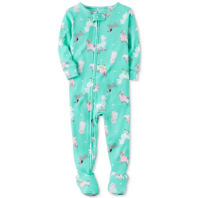 商品Carter's|1-Pc. Dog-Print Footed Pajamas, Baby Girls (0-24 months),价格¥60,第1张图片