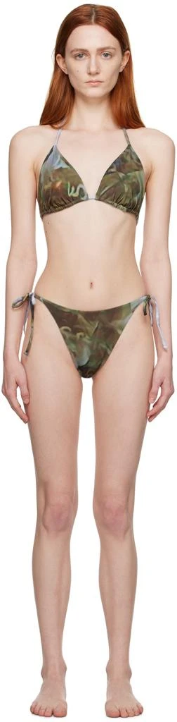 商品Serapis|Brown & Green Bags Reversible Bikini,价格¥717,第1张图片