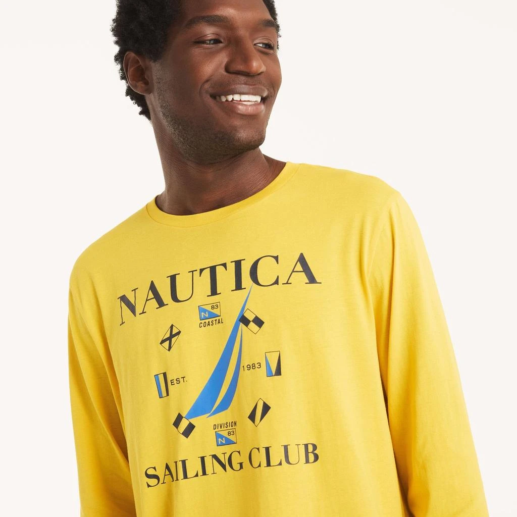 商品Nautica|Mens Sailing Club Long-Sleeve Sleep T-Shirt,价格¥80,第3张图片详细描述