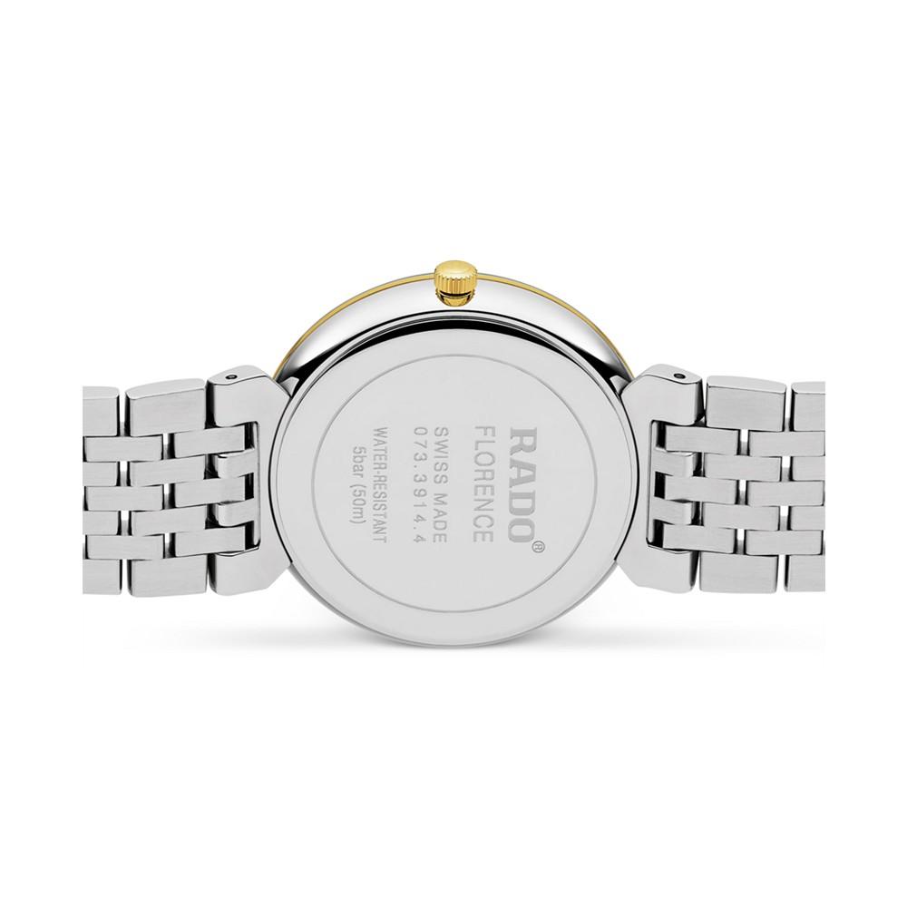 Women's Swiss Florence Classic Diamond Accent Two Tone Stainless Steel Bracelet Watch 38mm商品第2张图片规格展示