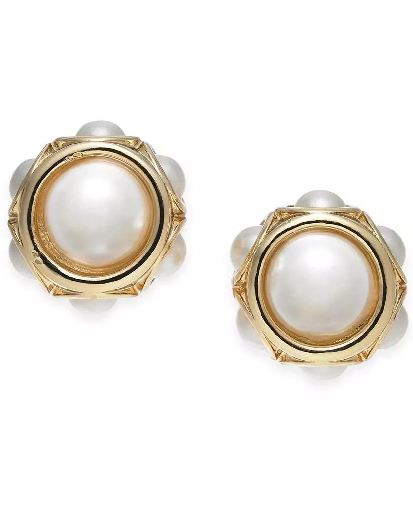 商品Charter Club|Gold-Tone Imitation Pearl Stud Earrings, Created for Macy's,价格¥45,第1张图片