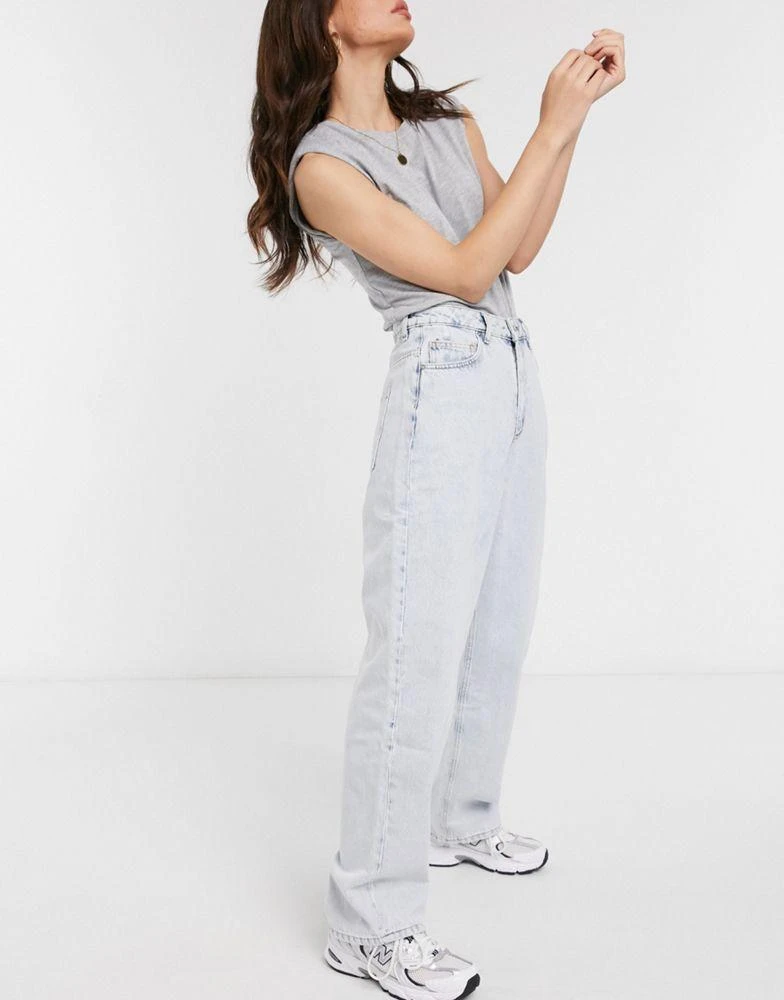 商品ASOS|ASOS DESIGN high rise 'relaxed' dad jeans in bleach wash,价格¥138,第1张图片