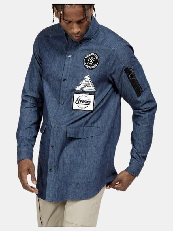 商品Konus|Essential Chambray Button Down Shirt in Indigo,价格¥113,第1张图片