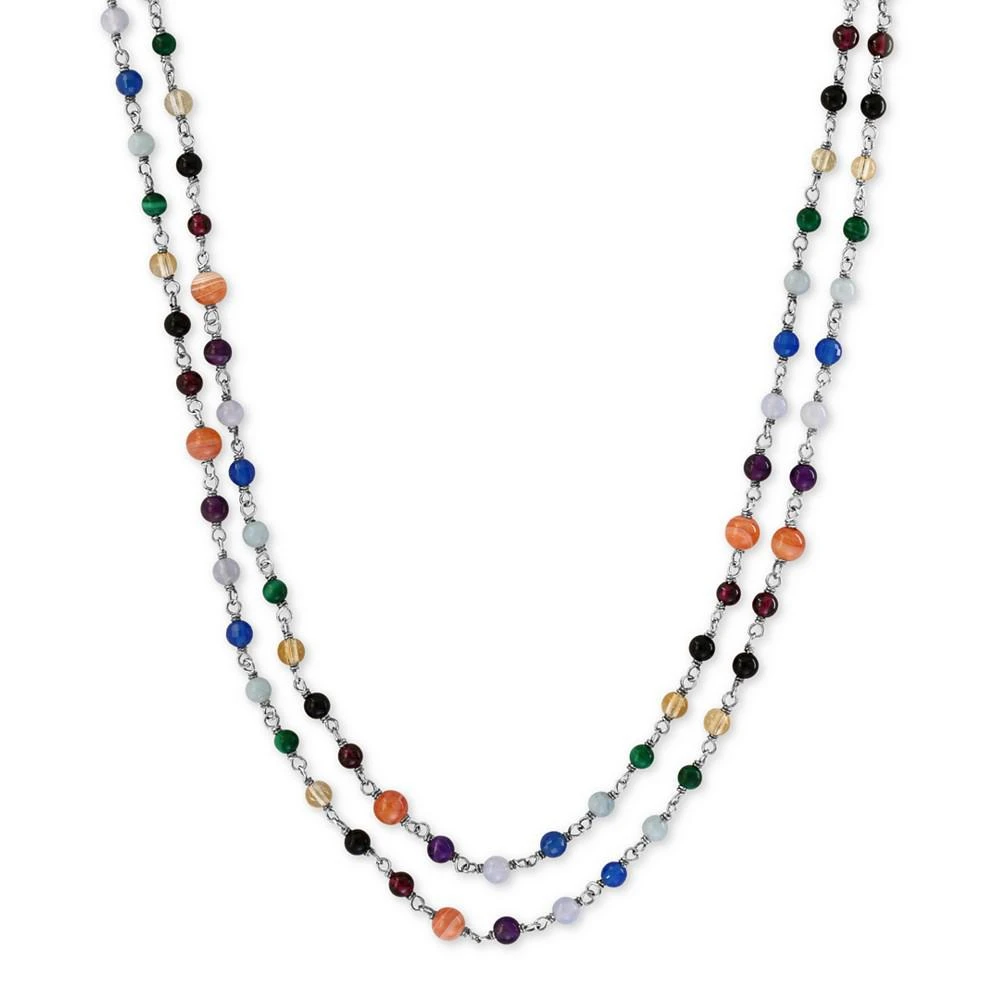 商品Effy|EFFY® Multi-Gemstone 35" Statement Necklace in Sterling Silver,价格¥1635,第1张图片