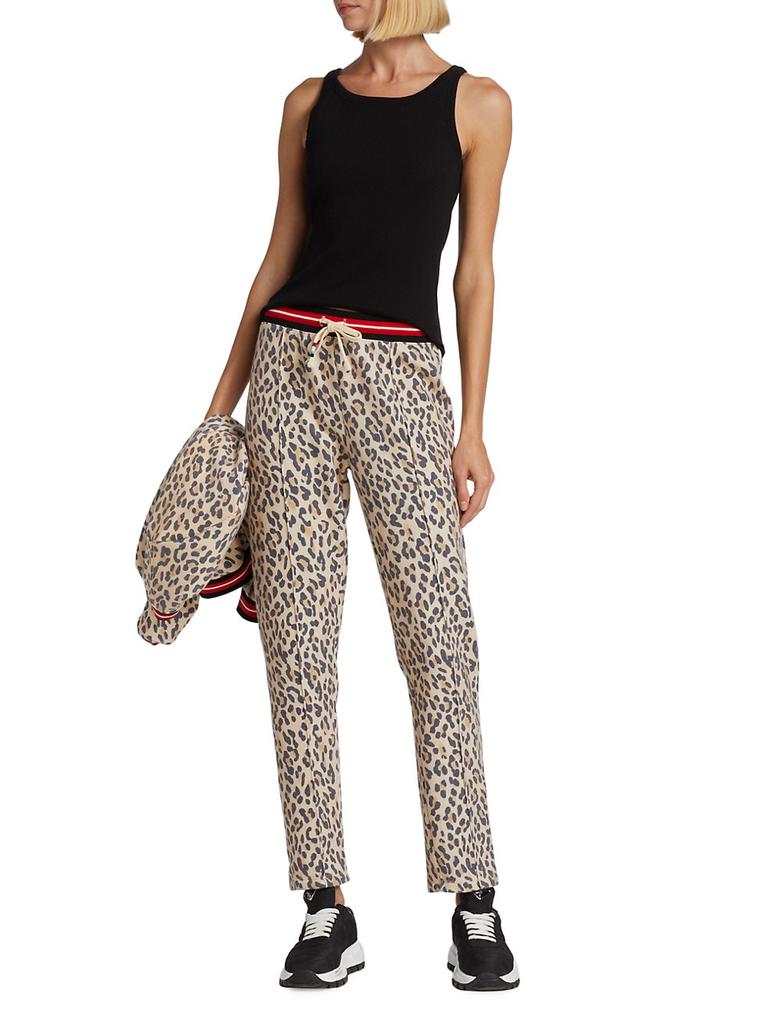 Cheetah Cropped Straight-Leg Jogger Pants商品第2张图片规格展示