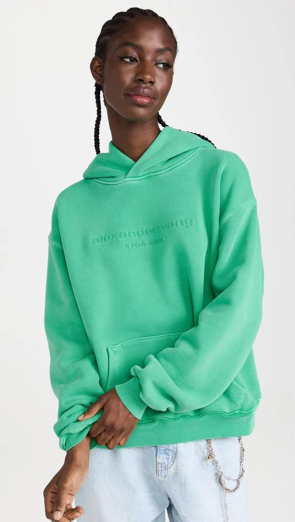 商品Alexander Wang|Alexander Wang 凸起徽标运动衫连帽衫,价格¥2033,第2张图片详细描述