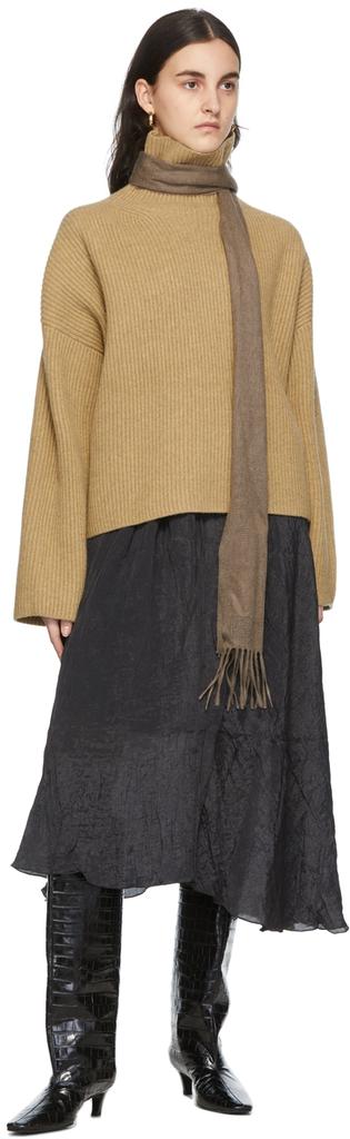 Brown Cashmere Slim Scarf商品第2张图片规格展示