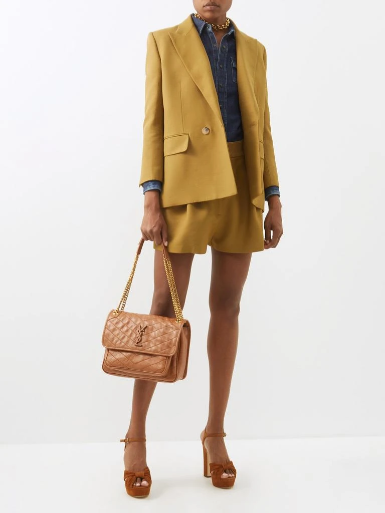商品Yves Saint Laurent|Niki medium YSL crinkled-leather shoulder bag,价格¥27905,第2张图片详细描述