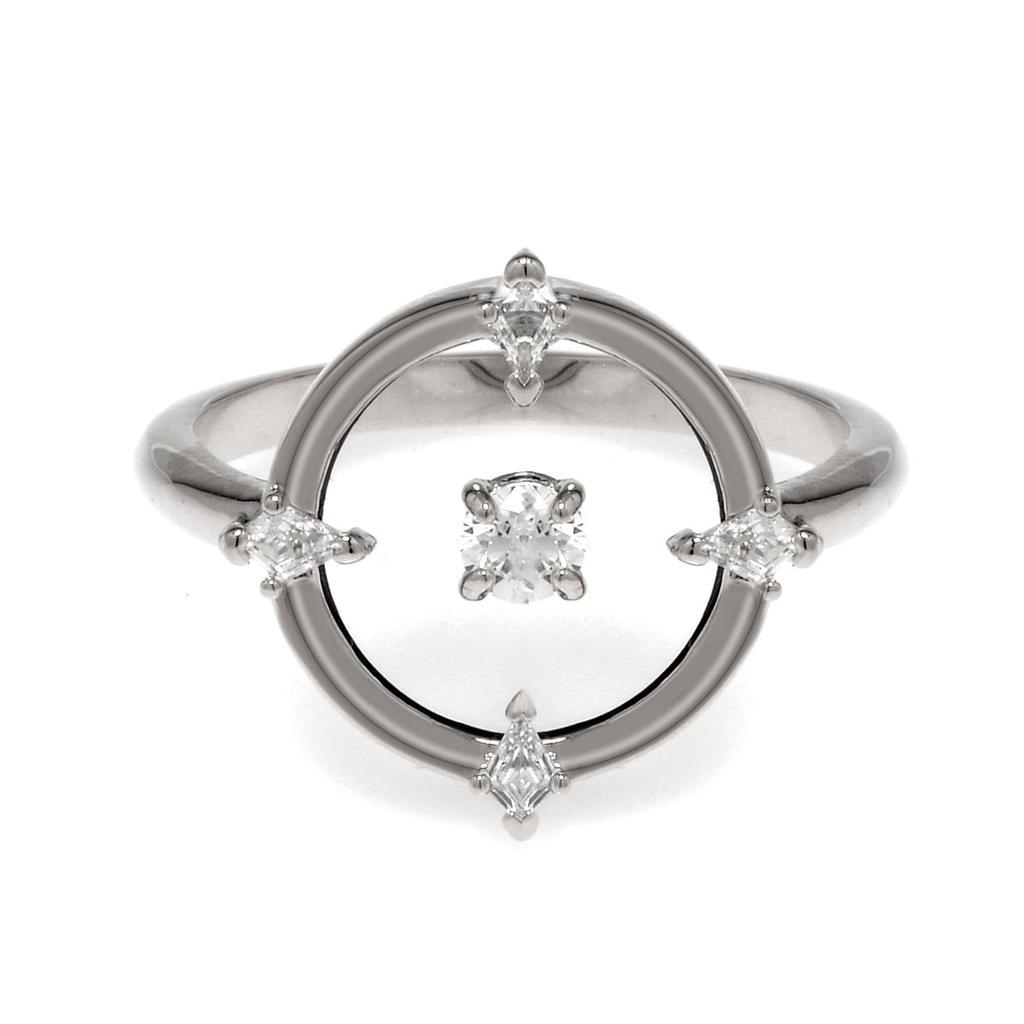 商品Swarovski|Swarovski North Rhodium Plated And Czech White Crystal Ring Sz 6.75 5551798,价格¥363,第1张图片