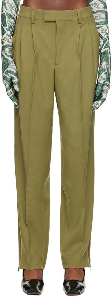 商品VTMNTS|Khaki Two-Pleat Trousers,价格¥4131,第1张图片