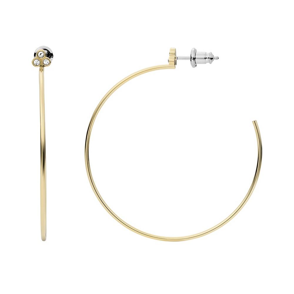 Sutton Trio Glitz Gold-tone Stainless Steel Hoop Earrings商品第1张图片规格展示
