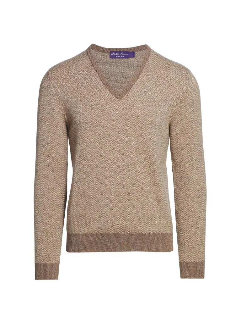 Pattern V-Neck Cashmere Sweater 商品