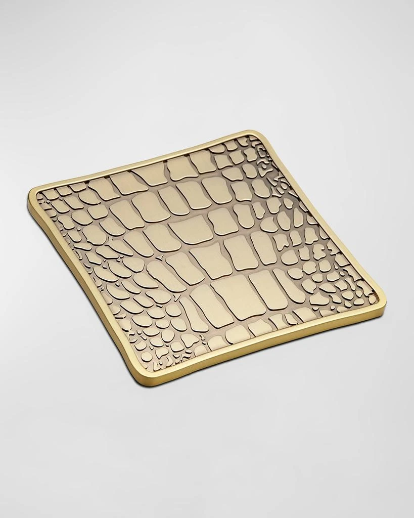 商品L'Objet|Crocodile Antiqued Brass Coasters, Set of 4,价格¥1517,第1张图片