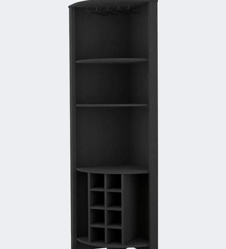 商品FM Furniture|Bouvet Corner Bar Cabinet, Three Shelves, Eight Wine Cubbies, Two Side Shelves,价格¥1441,第2张图片详细描述