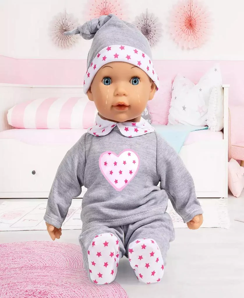 商品Bayer Design|Doll Grey, Pink, Hearts, Interactive Tears Baby,价格¥150,第2张图片详细描述