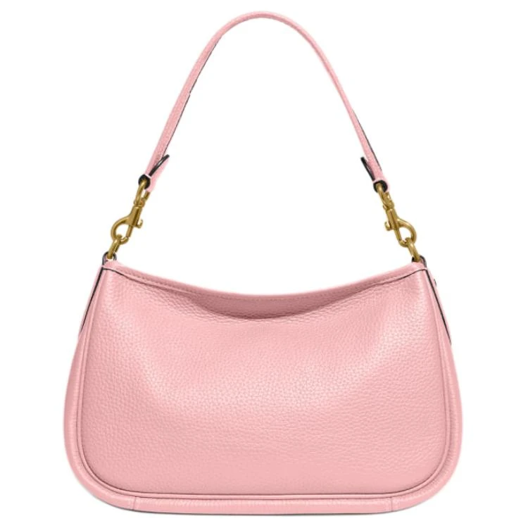 商品[国内直发] Coach|蔻驰 Cary 28 纯色挂件标识五金扣 柔软卵石纹皮革 腋下包单肩斜挎手提包 大号 女款 粉色,价格¥2208,第4张图片详细描述