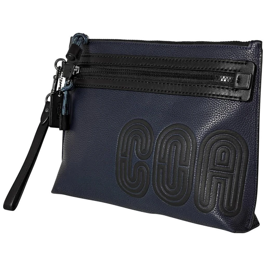 商品Coach|Coach Blue Academy Pouch With Coach Print,价格¥1320,第1张图片