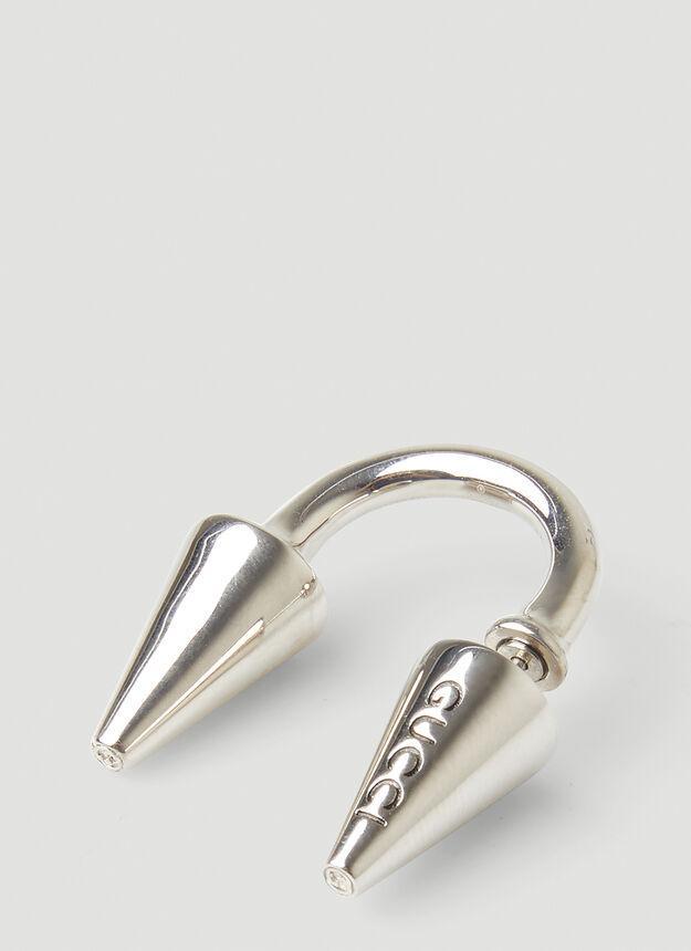 商品Gucci|Logo Engraved Earrings in Silver,价格¥5839,第5张图片详细描述