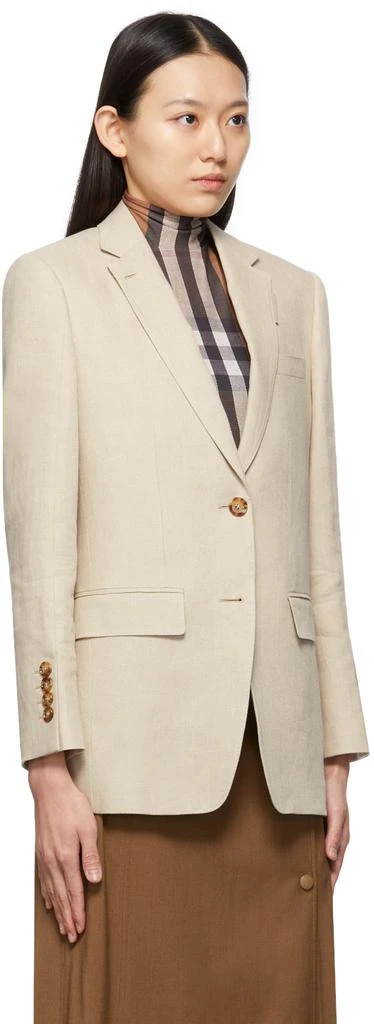 商品Burberry|Beige Linen Oversized Tailored Blazer,价格¥15876,第2张图片详细描述