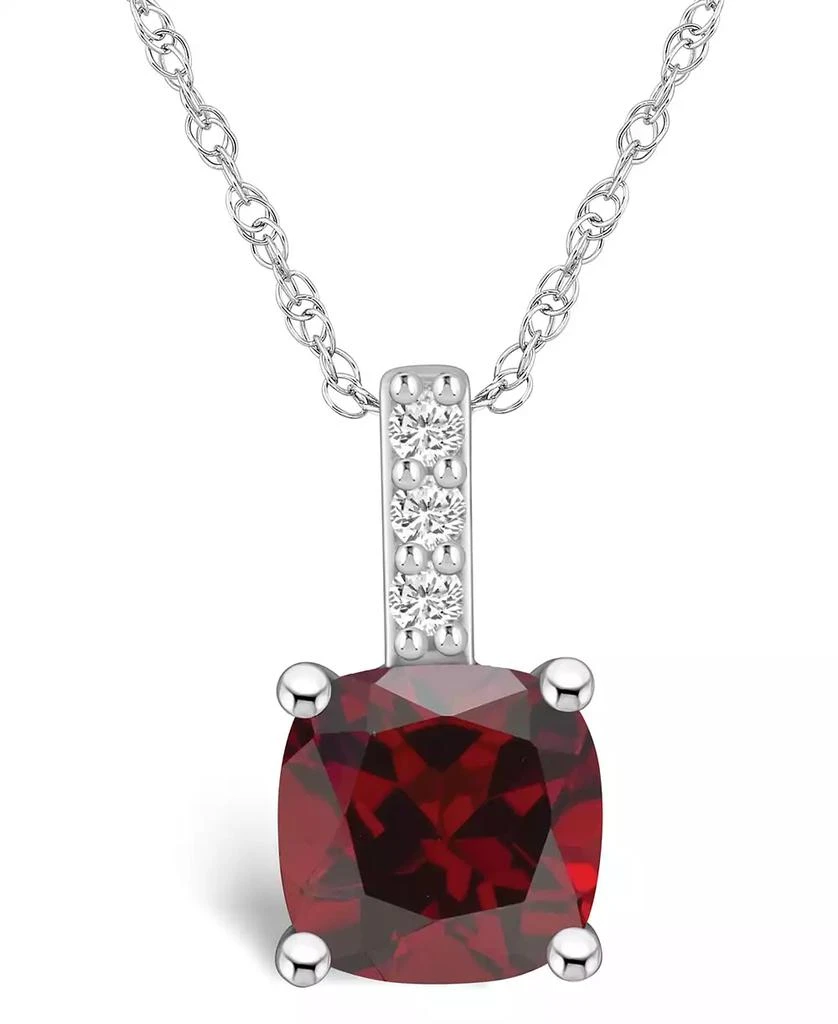 商品Macy's|Garnet (2-3/4 Ct. T.W.) and Diamond Accent Pendant Necklace in 14K White Gold,价格¥4709,第1张图片