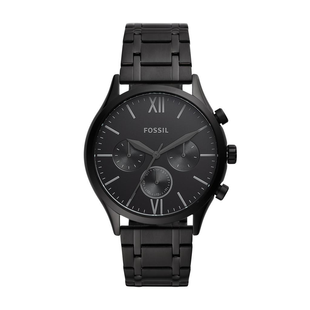 商品Fossil|Fossil Men's Fenmore Multifunction, Black-Tone Stainless Steel Watch,价格¥470,第1张图片