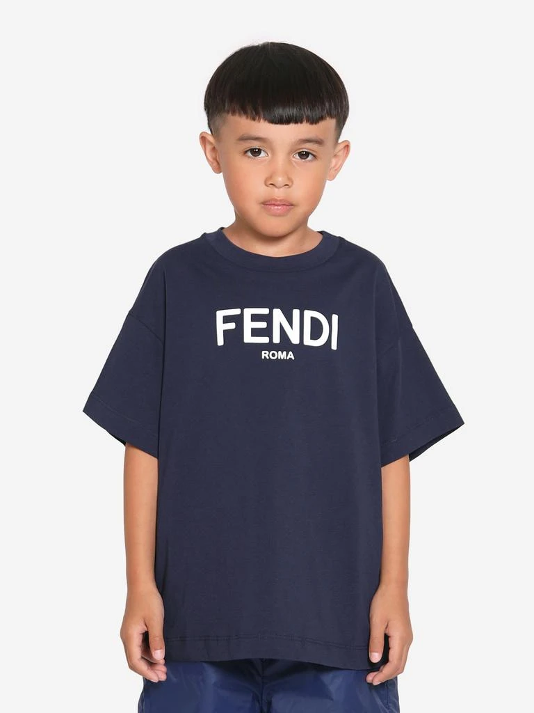 商品Fendi|Kids Logo T-Shirt in Navy,价格¥1582-¥1675,第1张图片