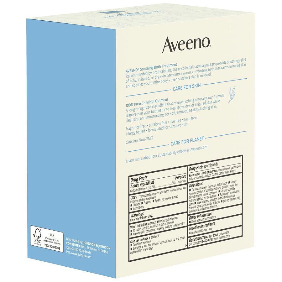 商品Aveeno|Soothing Bath Soak For Eczema, Natural Colloidal Oatmeal Single Use Packets,价格¥84,第2张图片详细描述