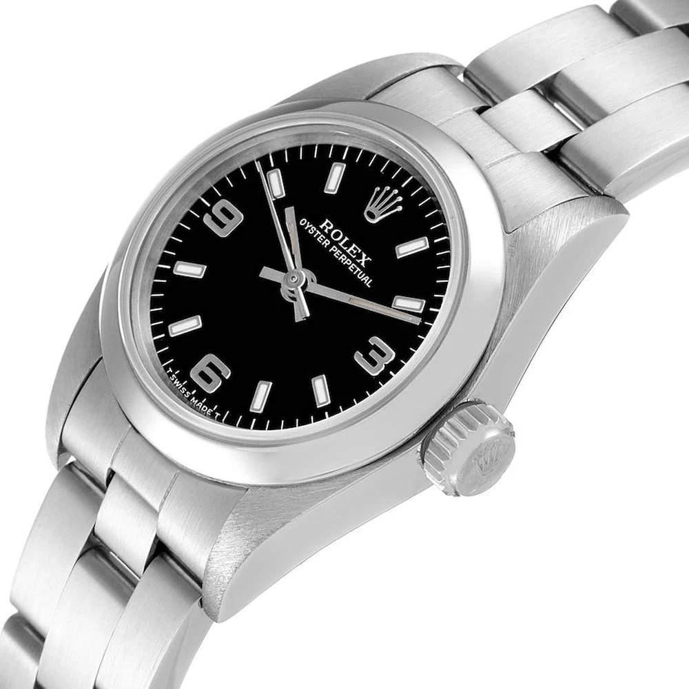 商品[二手商品] Rolex|Rolex Black Stainless Steel Oyster Perpetual 67180 Women's Wristwatch 24 MM,价格¥28342,第2张图片详细描述