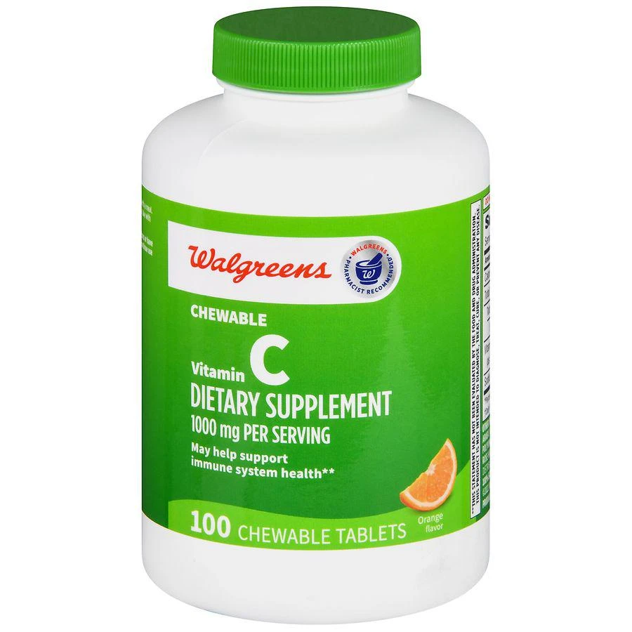 商品Walgreens|Vitamin C 1000 mg Chewable Tablets Orange,价格¥104,第1张图片