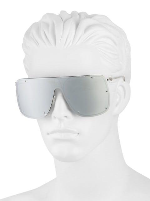 商品Alexander McQueen|Metal 99MM Shield Sunglasses,价格¥3503,第6张图片详细描述