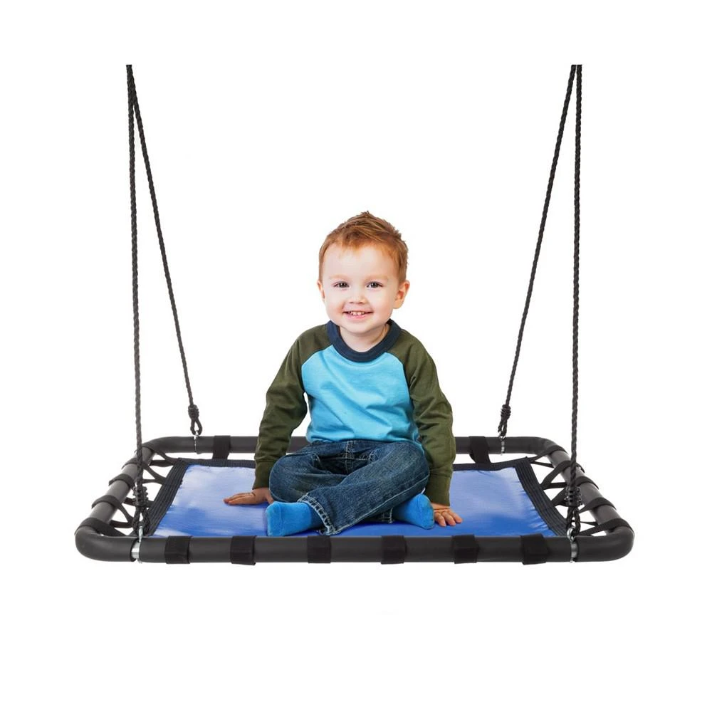 商品Trademark Global|Hey Play Platform Swing - 40” X 30” Hanging Outdoor Tree Or Playground Equipment Standing Rectangle Bench Swing Accessory With Adjustable Rope,价格¥994,第1张图片