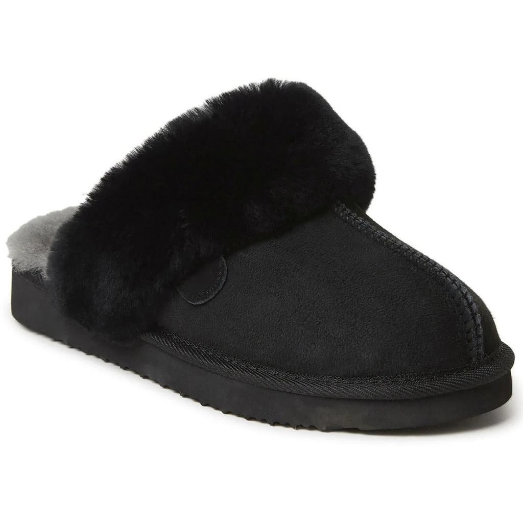 商品Dear Foams|Dearfoams Womens Sydney Leather Slip On Scuff Slippers,价格¥228,第1张图片