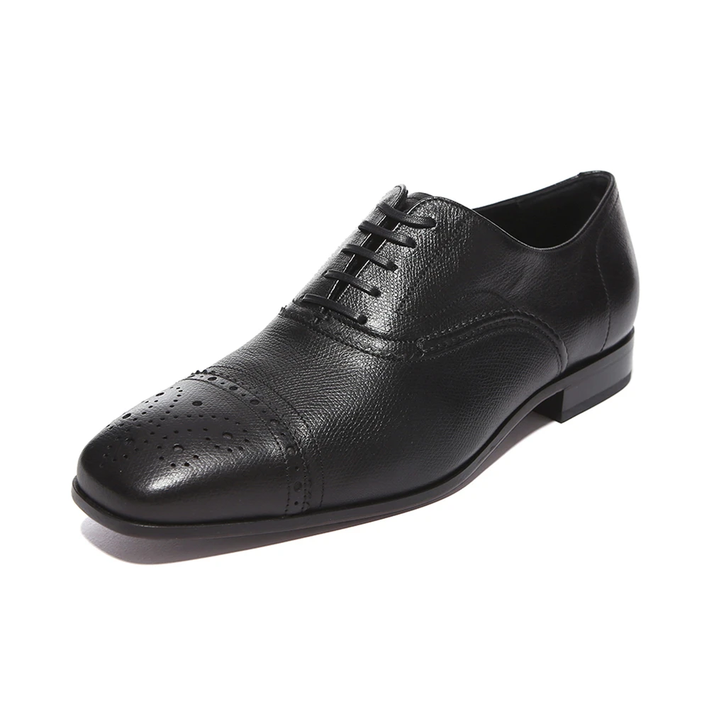 商品Salvatore Ferragamo|SALVATORE FERRAGAMO 男款黑色牛皮商务休闲皮鞋 0629302,价格¥2500,第1张图片