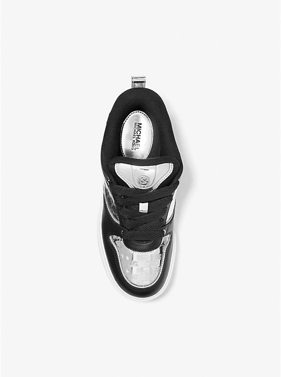 商品Michael Kors|Rumi Leather and Logo-Embossed Metallic Platform Sneakers,价格¥1322,第4张图片详细描述