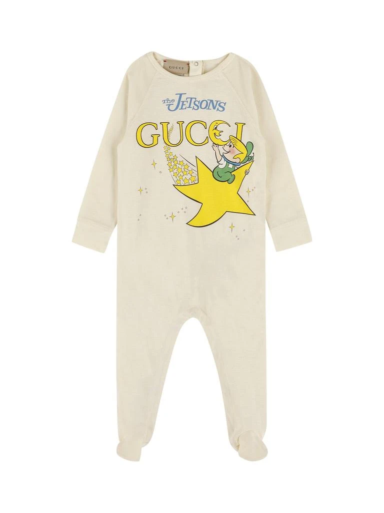 商品Gucci|Gucci Kids Logo Printed Long-Sleeved Romper Set,价格¥1353,第1张图片