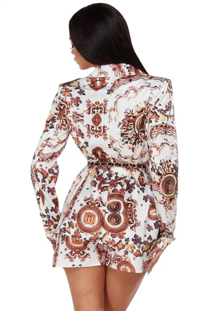 商品L'ATISTE|Baroque Short Set In White Multi,价格¥656,第2张图片详细描述