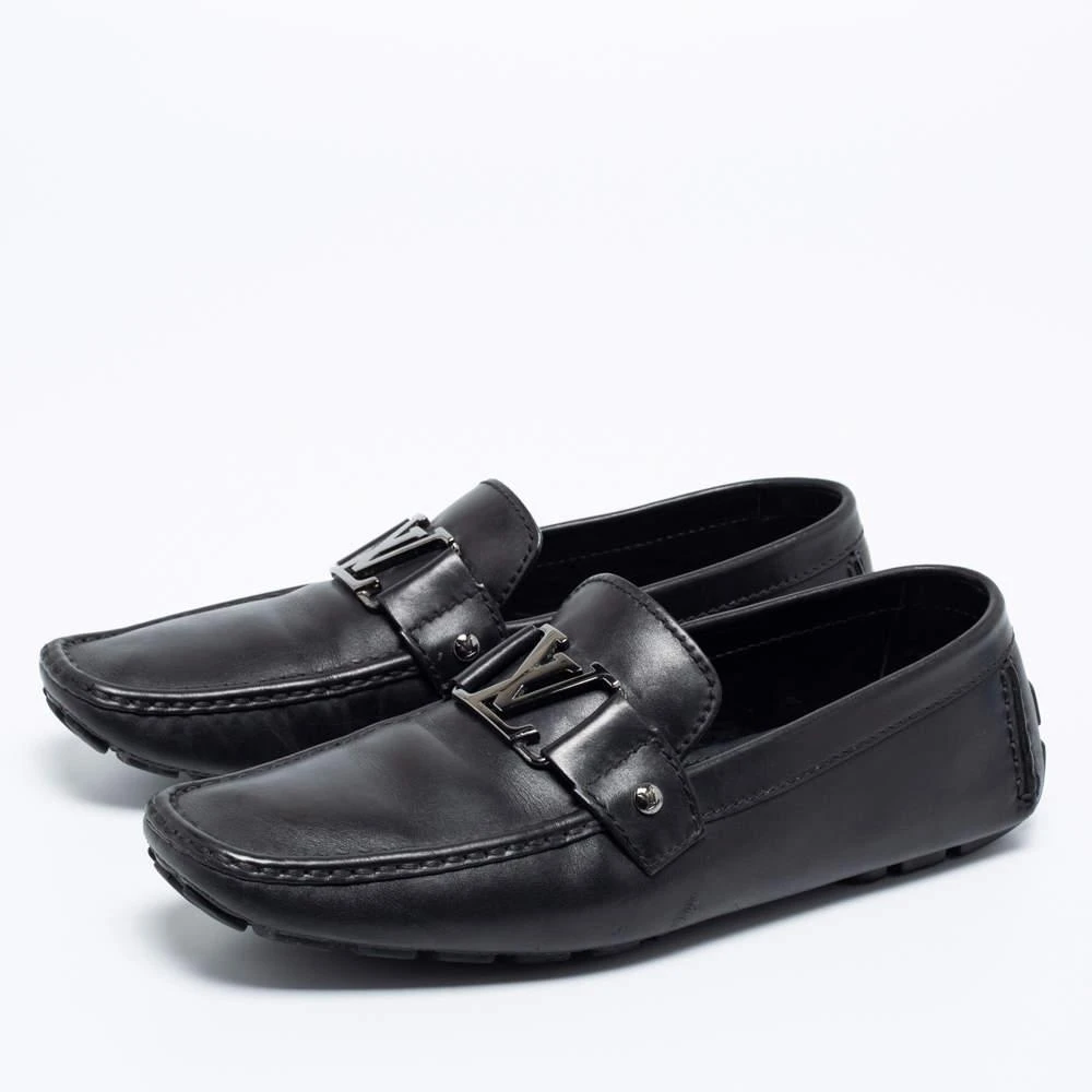 商品[二手商品] Louis Vuitton|Louis Vuitton Black Leather Monte Carlo Loafers Size 43,价格¥2614,第2张图片详细描述