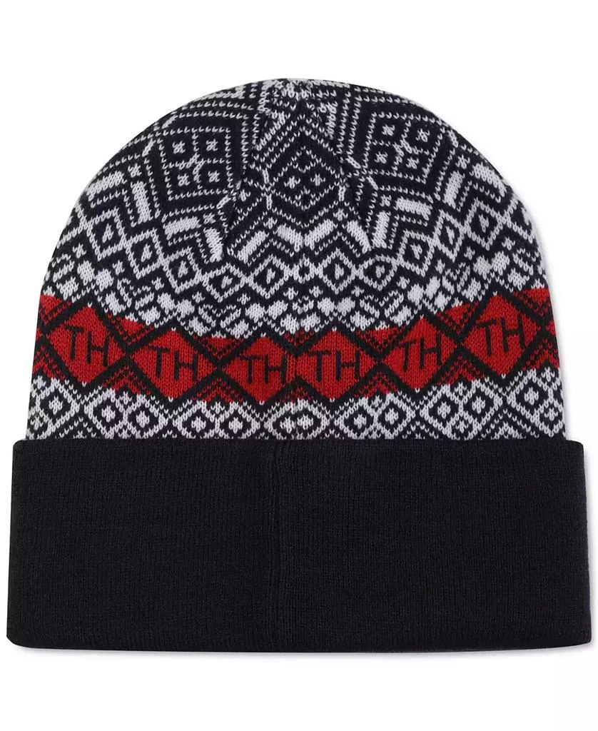 商品Tommy Hilfiger|Men's Diamond Fair Isle Patterned Cuff Beanie Hat,价格¥252,第2张图片详细描述